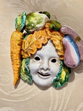 Vintage Italy Cottura ceramic wall hanging.